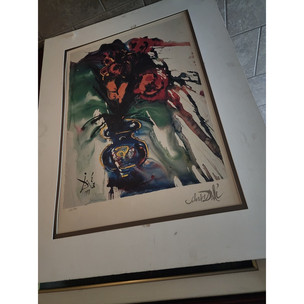 Salvador Dali Surrealist Bouquet Limited Edition Facsimile Print Lithograph 1999